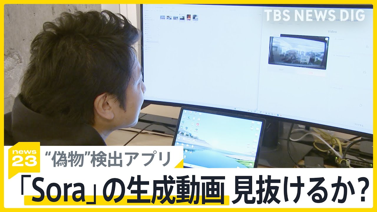 動画生成AI「Sora」vs「フェイク」検出アプリ…解析してみると　専門家「100％の断定は難しい」【news23】｜TBS NEWS DIG
