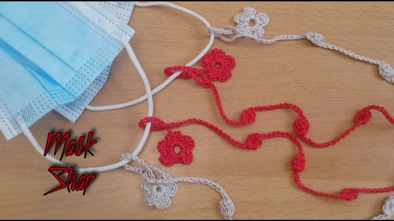 How to Crochet Mask Strap |Mask Chain | Mask Holder [Subtitles Available] #DollyCraft
