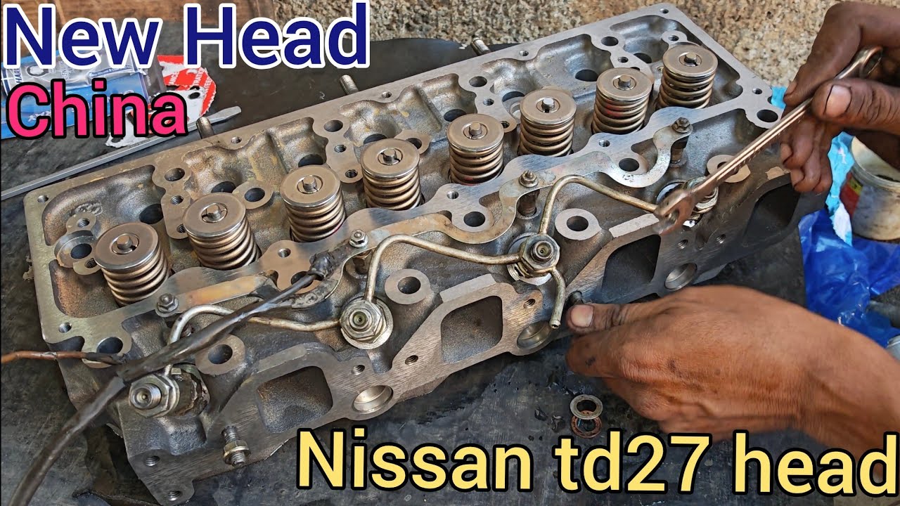 How to Nissan td27 engine new head cylinder installed #nissanengine