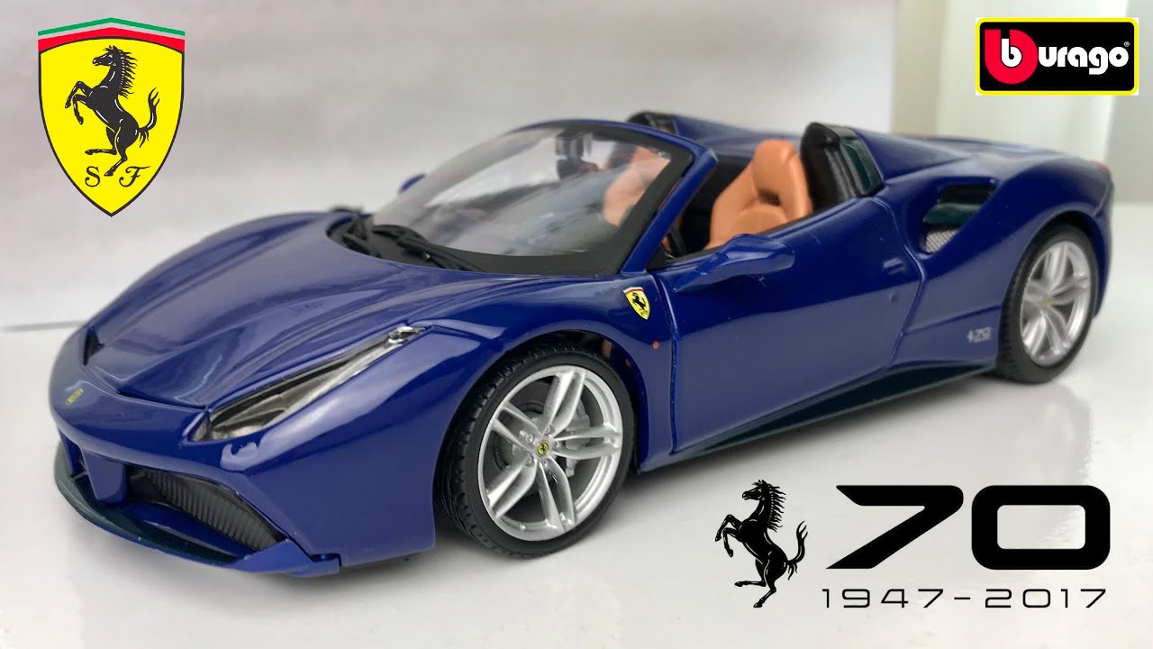 1:24 Ferrari 488 Spider 70th Anniversary — Bburago (Великие Феррари)