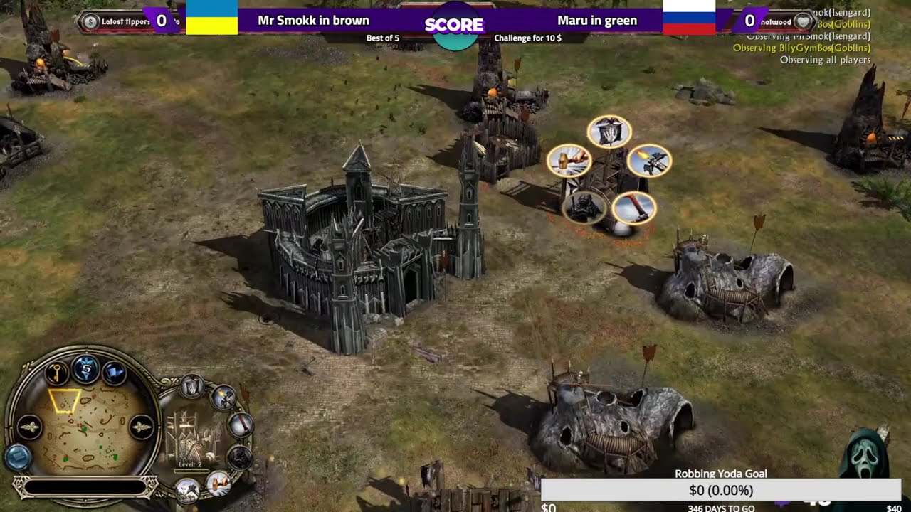 BO5 Challenge for 15$ Russian Vs Ukranian Top Players Bfme2 Rotwk 2.02 v9.4
