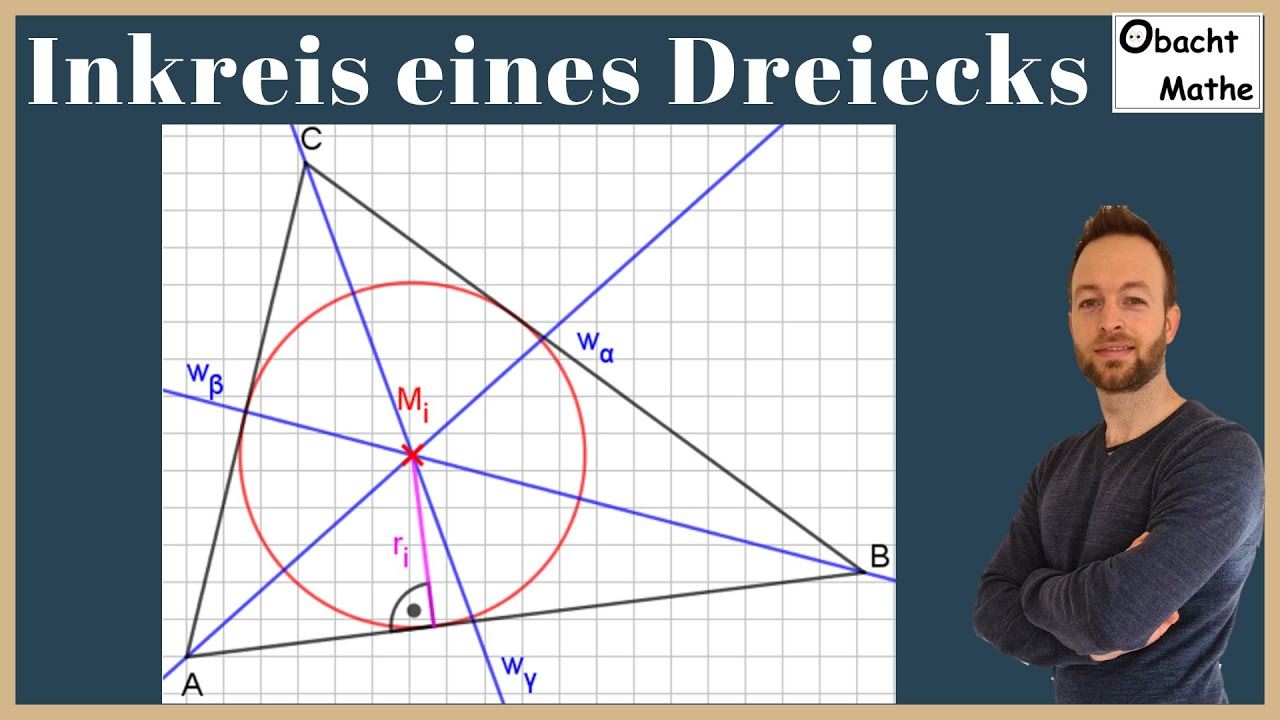 Inkreis eines Dreiecks ganz einfach erklärt #obachtmathe #mathe #schule