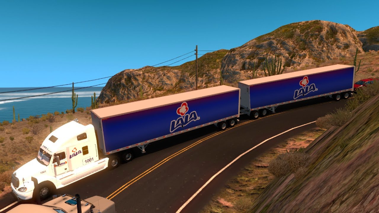 Enorme Doble Remolque LALA | Freightliner Columbia destino Loreto, Baja California, México