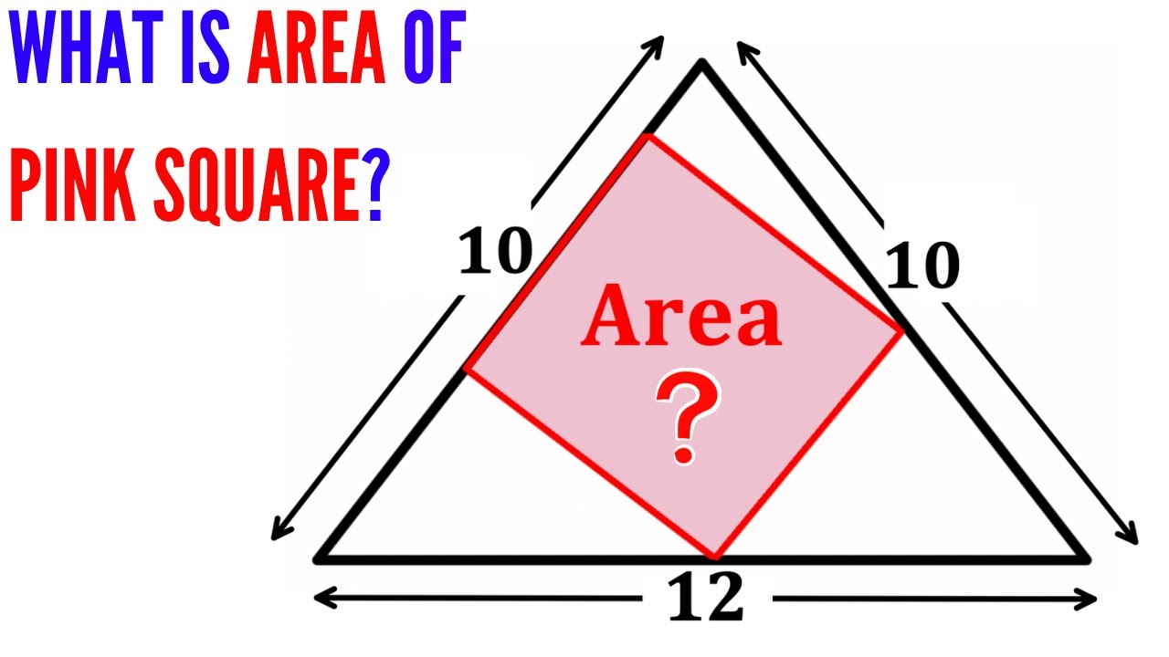 Olympiad Mathematics | Find area of the pink square | (Isosceles triangles) | #math #maths