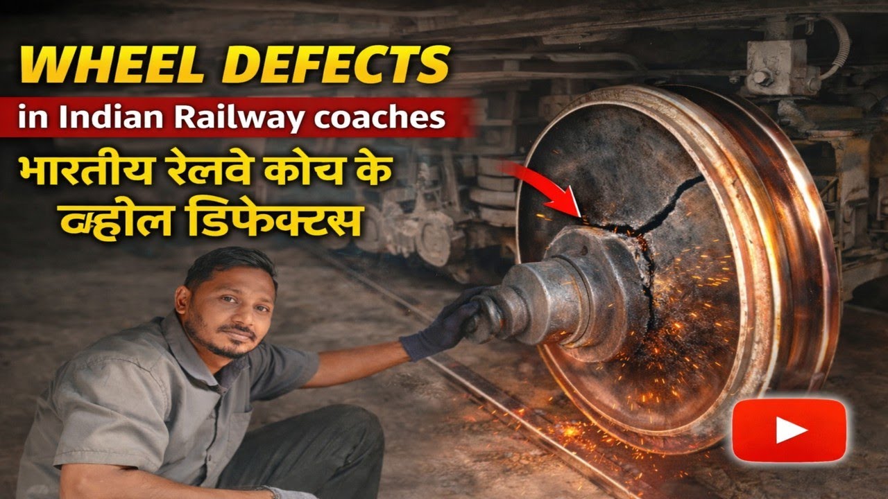 WHEEL DEFECTS in indian Railway coaches🚆 भारतीय रेलवे कोच के व्हील डिफेक्ट्स 🚄