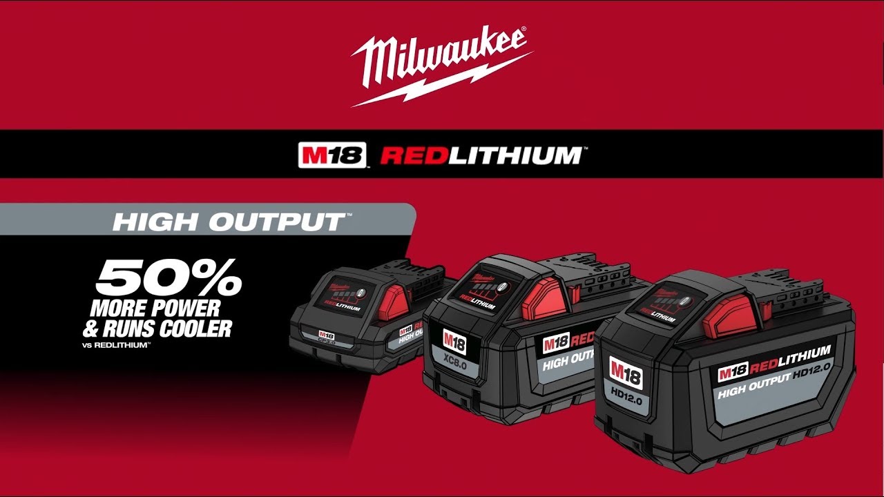 Milwaukee&reg; M18&trade; REDLITHIUM&trade; HIGH OUTPUT&trade; Batteries