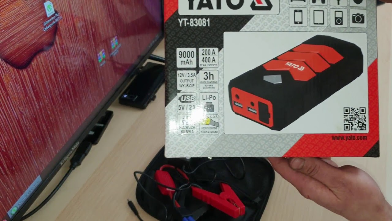 URZĄDZENIE ROZRUCHOWE POWERBANK 9000 YATO YT-83081 :D test na moim aucie 1.6e ? STARTING DEVICE