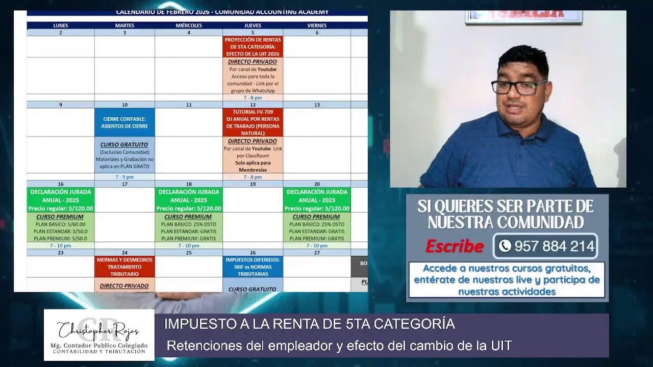 PROYECCIÓN DE RENTAS DE 5TA CATEGORÍA: EFECTO DE LA UIT 2026
