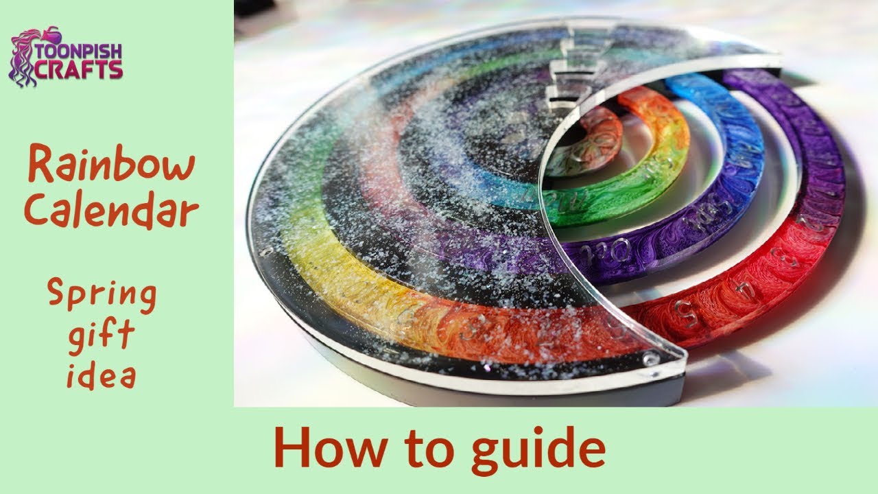 Rainbow resin calendar - DIY gift idea