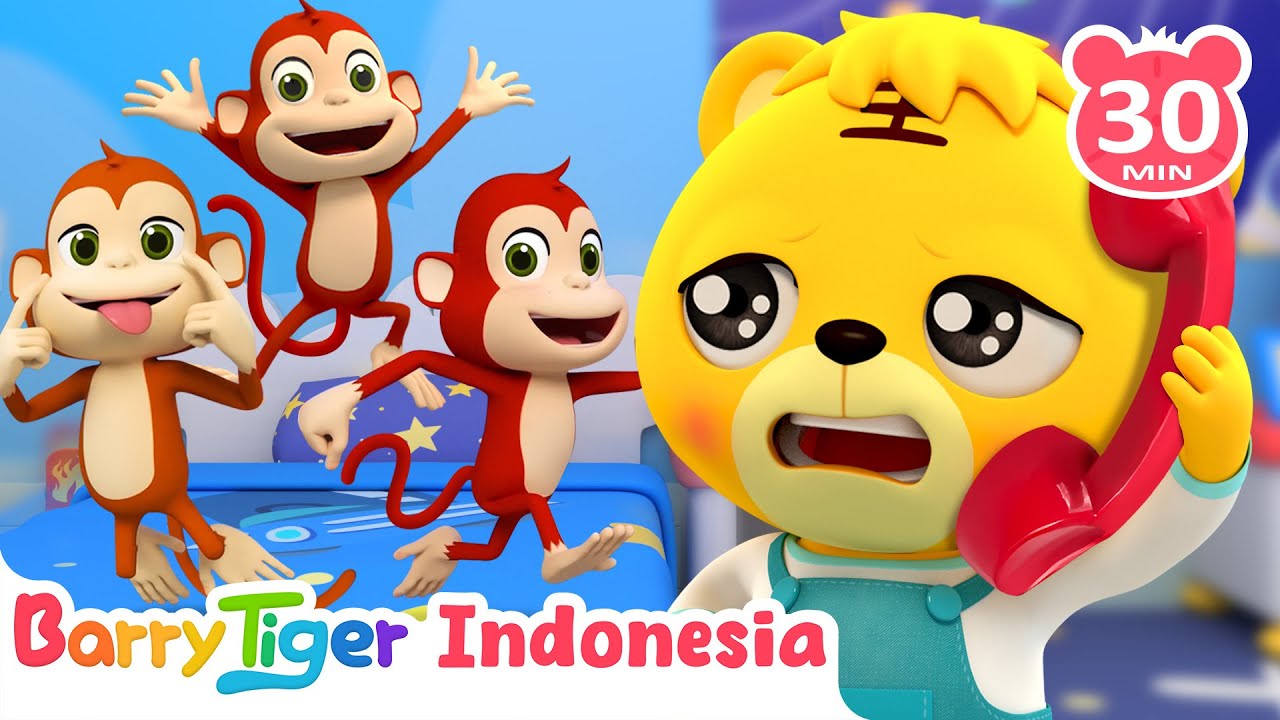 Lima Monyet Kecil 🐵🎵 | Lagu Anak Lucu & Seru | Lagu Hewan & Lagu Anak | BarryTiger