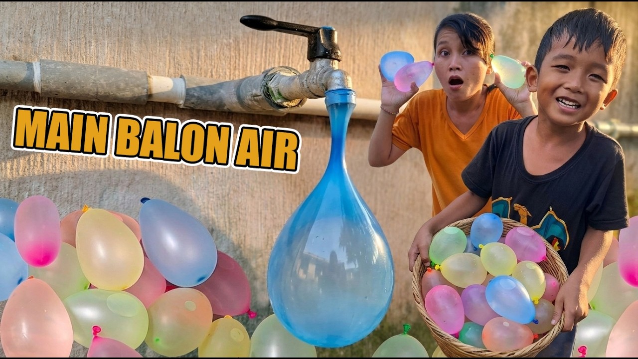 Main Balon Air Warna Warni Serunya Bareng Keluarga Kevin