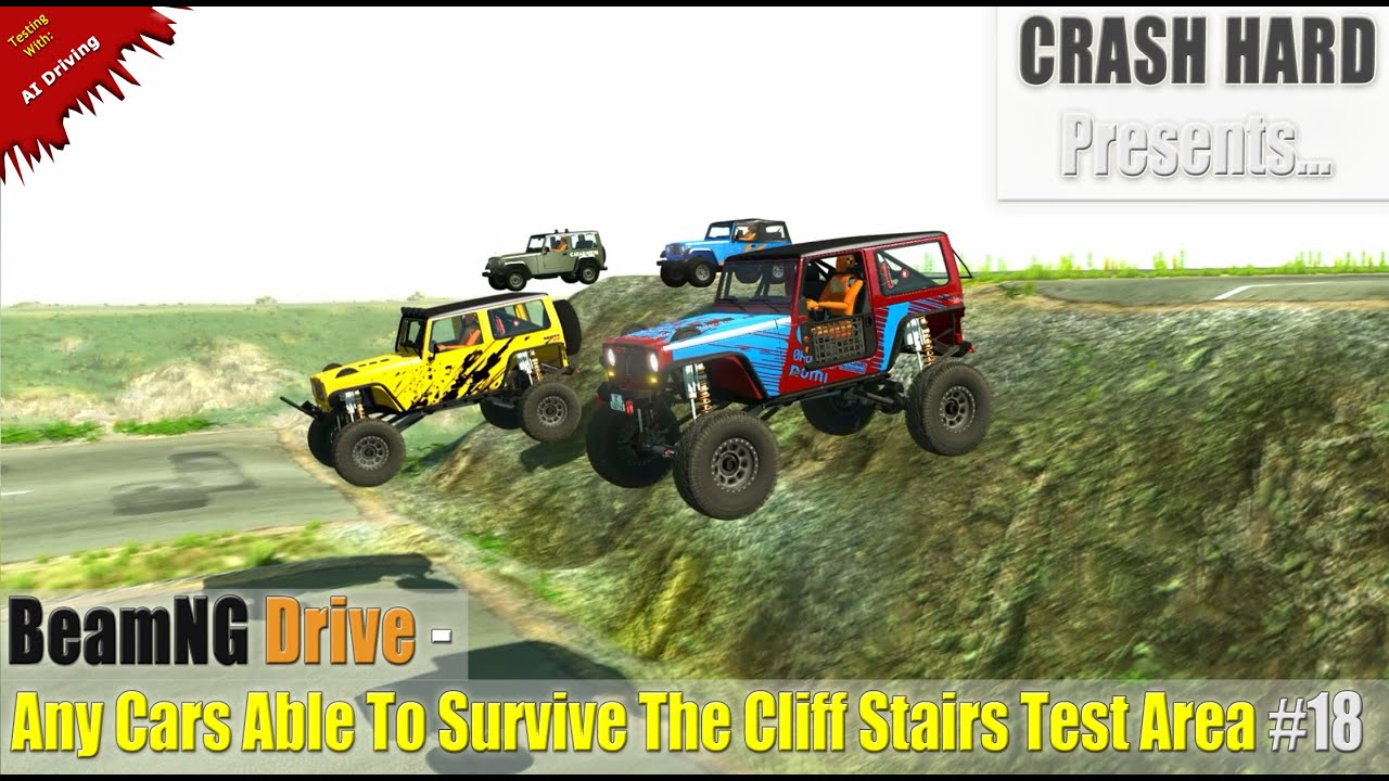 BeamNG Drive - Any Cars Able To Survive The Cliff Stairs Test Area #18