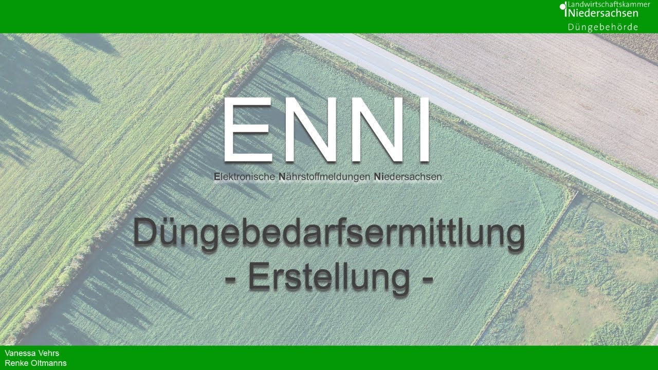 ENNI: Düngebedarfsermittlung -Erstellung-