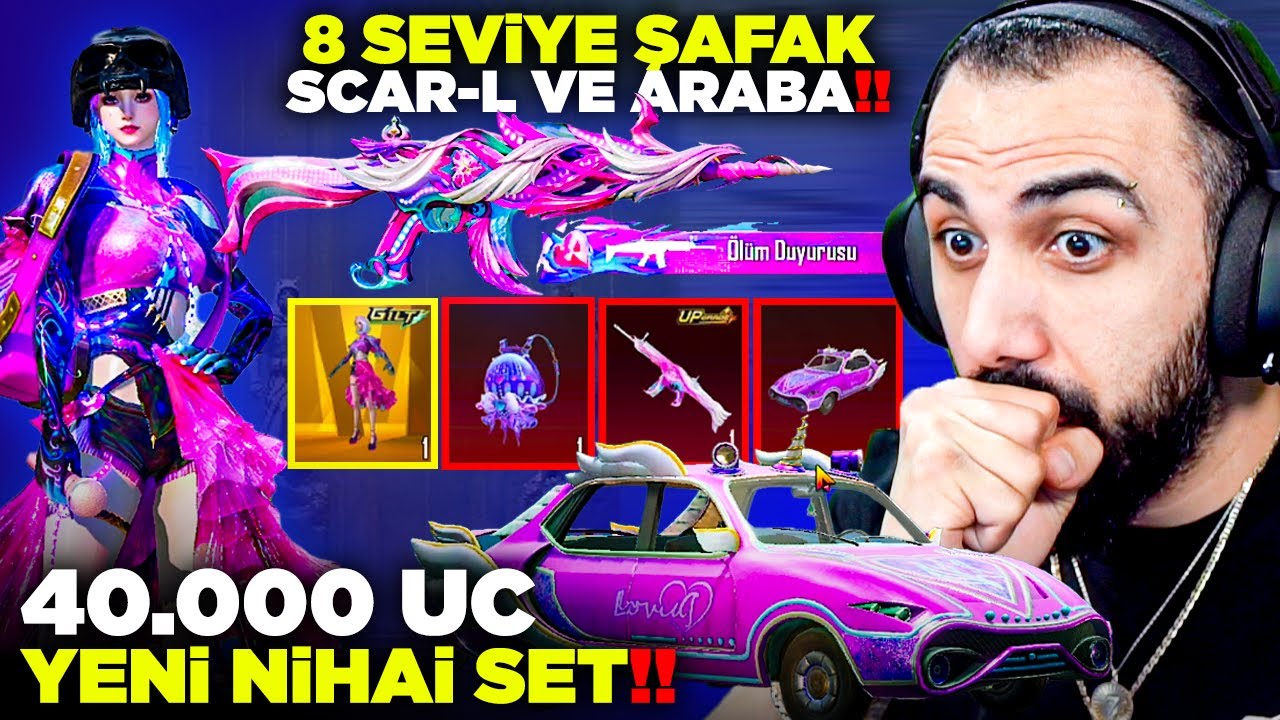 YENİ NİHAİ SET GELDİ 😱 7 SEVİYE ŞAFAK SCAR-L VE DESTANSI ARABA EFSANE! | PUBG MOBILE