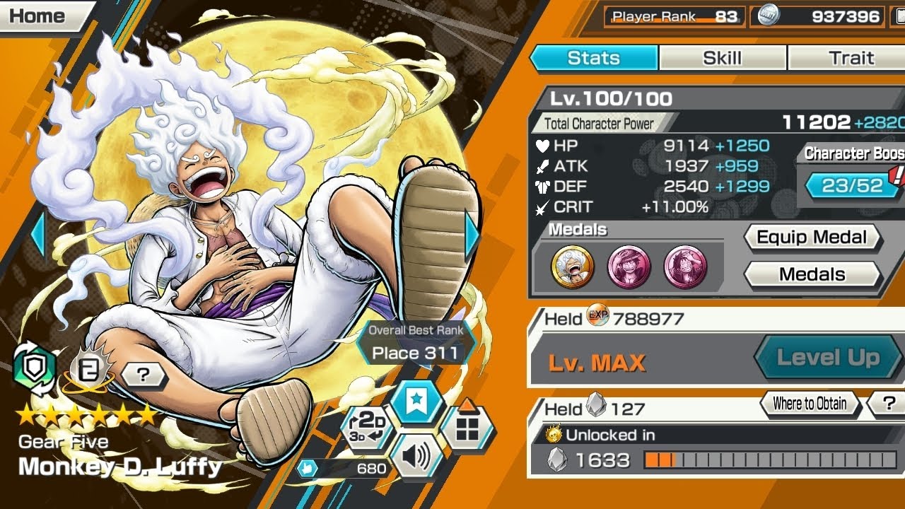 DEUS DO SOL NIKA(GAMEPLAY LUFFY G5 ONE PIECE BOUNT RUSH)