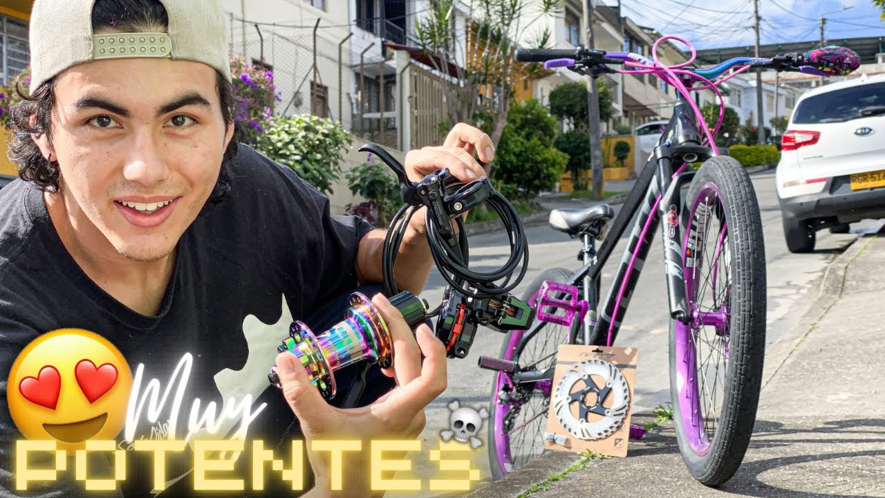 LE MONTO UNOS FRENOS POTENTES😳Y CAROS A ESTA BICICLETA!!! | Pineda