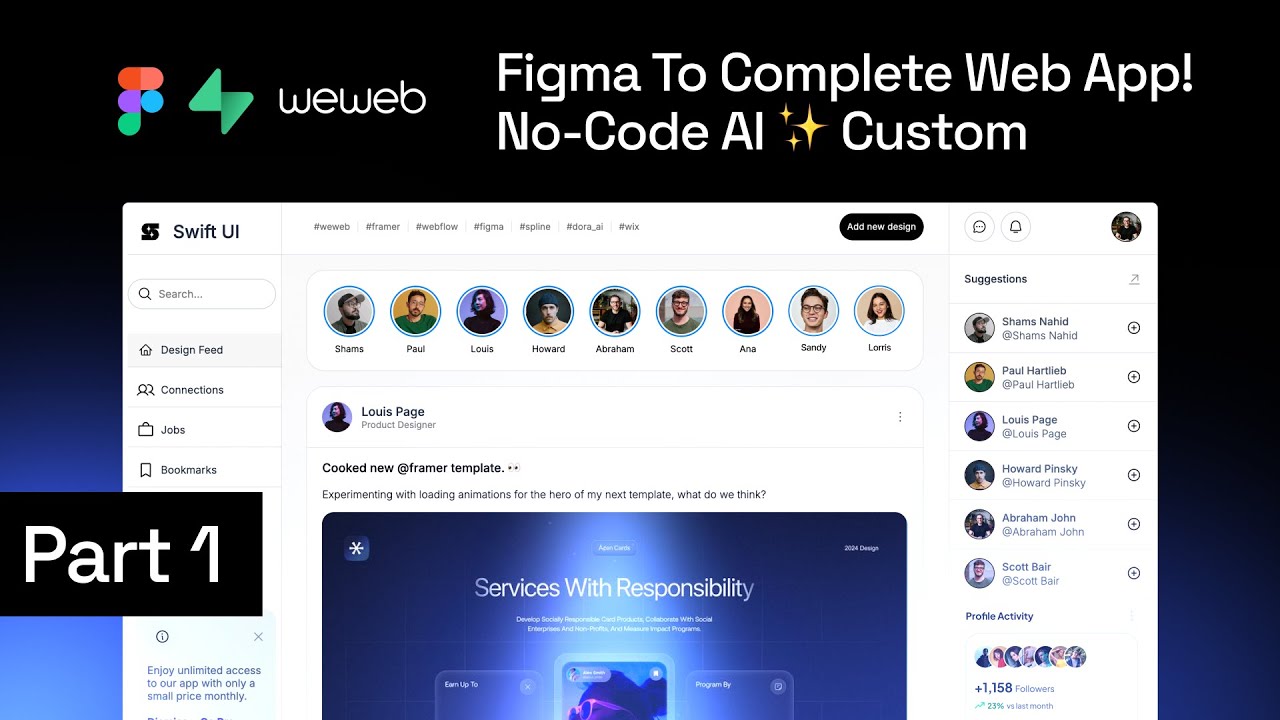 Framer-Like Full-Stack No-Code WebApp Builder | Figma, WeWeb & Supabase | Part 1