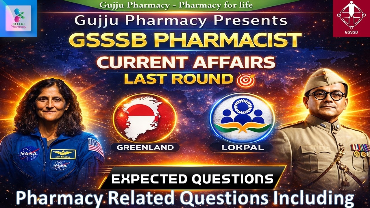 GSSSB Pharmacist Current Affairs Final Round 2026 🔥 | Most Expected Questions #gujjupharmacy #gsssb