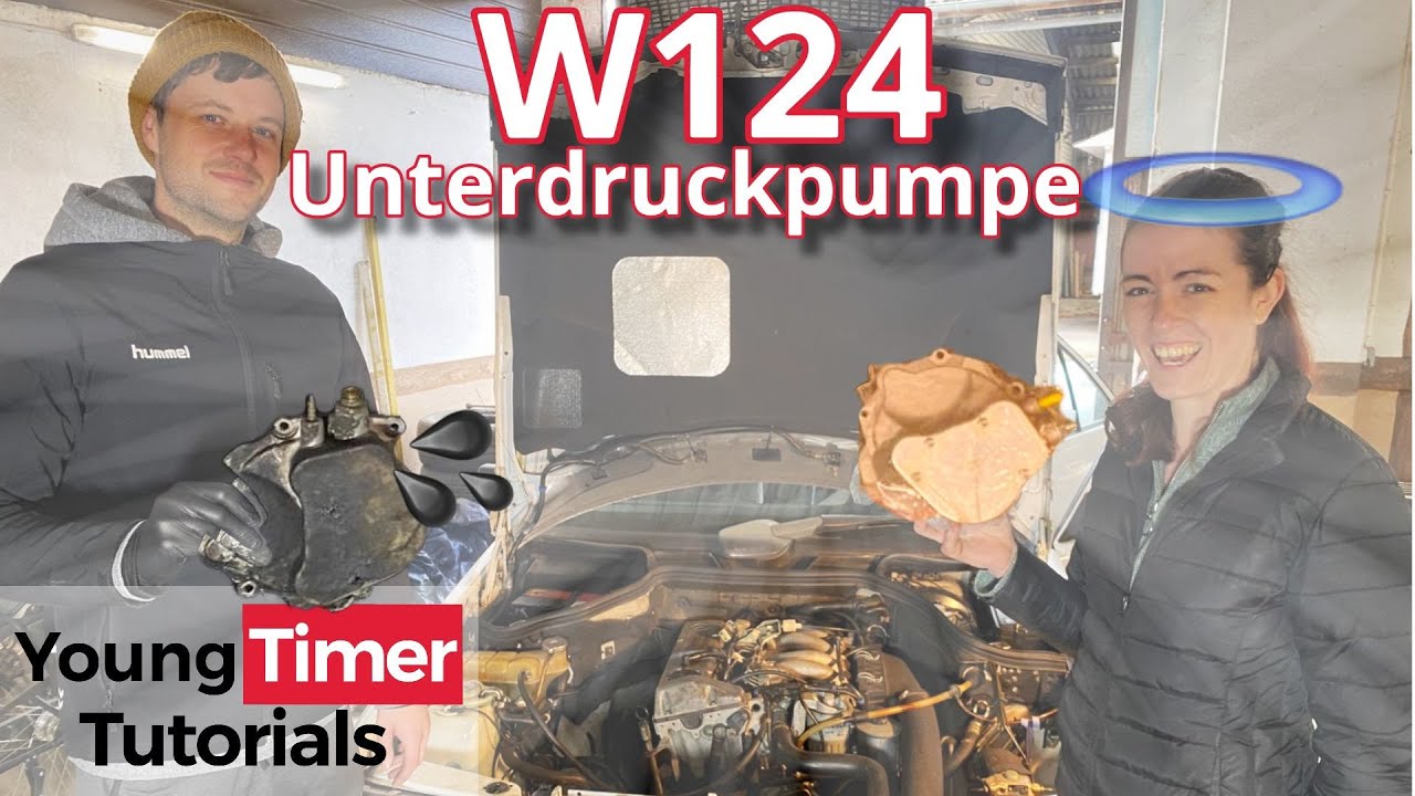 W124 200D verliert Öl, Unterdruckpumpe tauschen OM601 Tutorial W201 W202