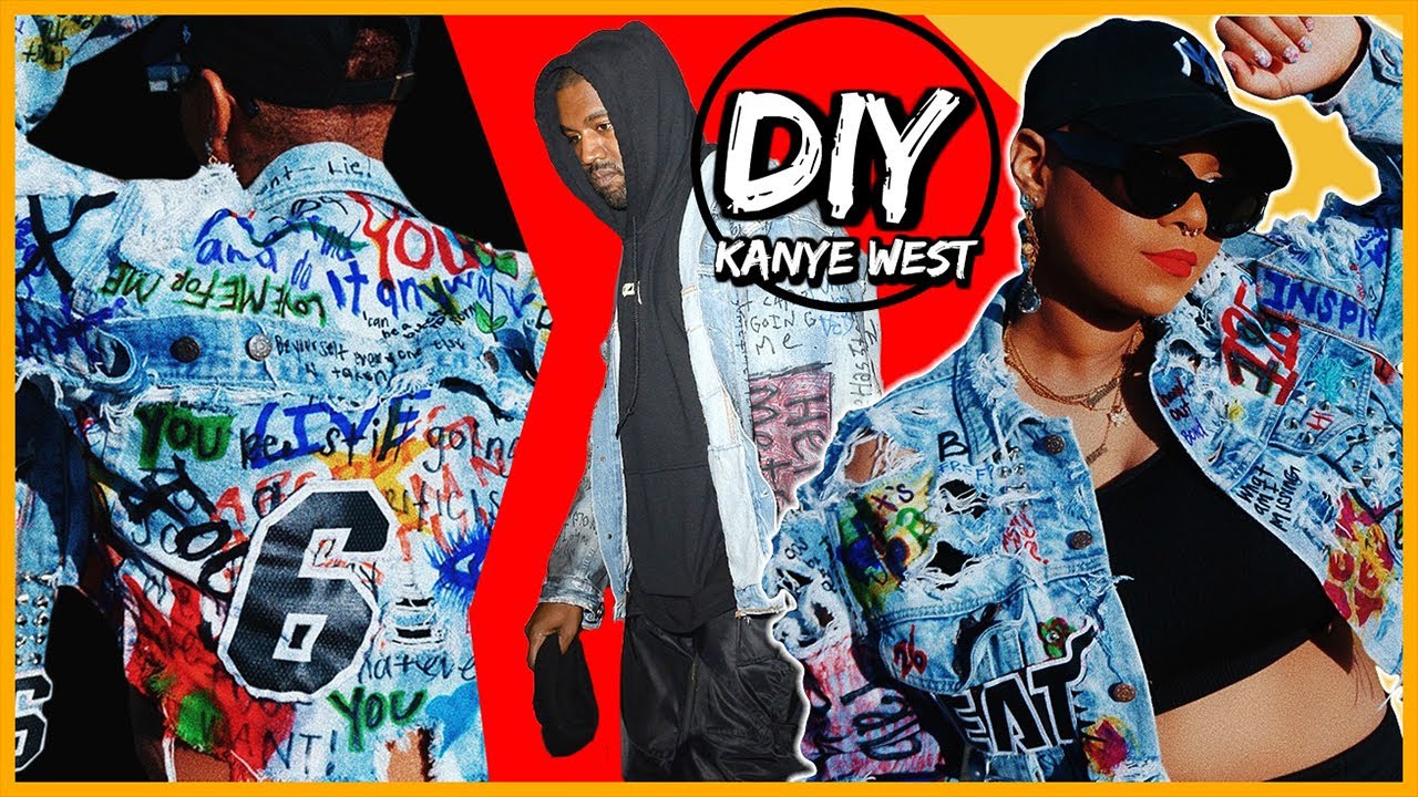 DIY | 🎨 Kanye West Inspired Sharpie Marker Denim Jacket| Denim Jacket Transformation|Jasmine Long