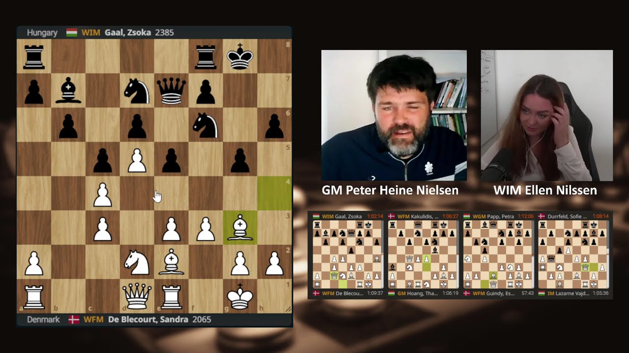 OL i skak Runde 4 2024 Kommentering med GM Peter Heine Nielsen og WIM Ellen Nilssen