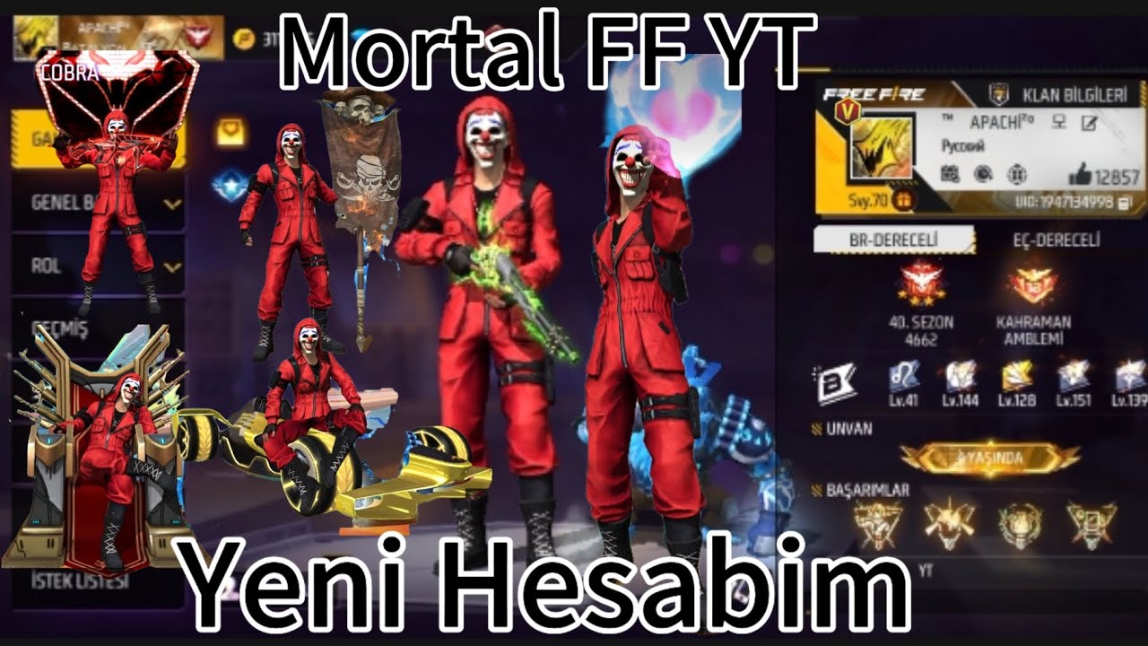 Təzə Aldığım Hesabı Tanıtıram (Qırmızı Kanunsuz,Yaşıl Kanunsuz, Ağ Saqqal,Cobra MP40 Maxx Free Fire