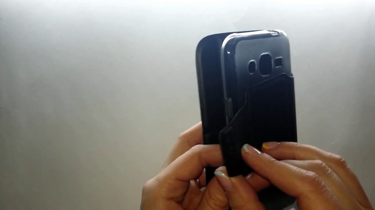 Чехол книжка для Samsung J200H Galaxy J2, чёрный iMAX