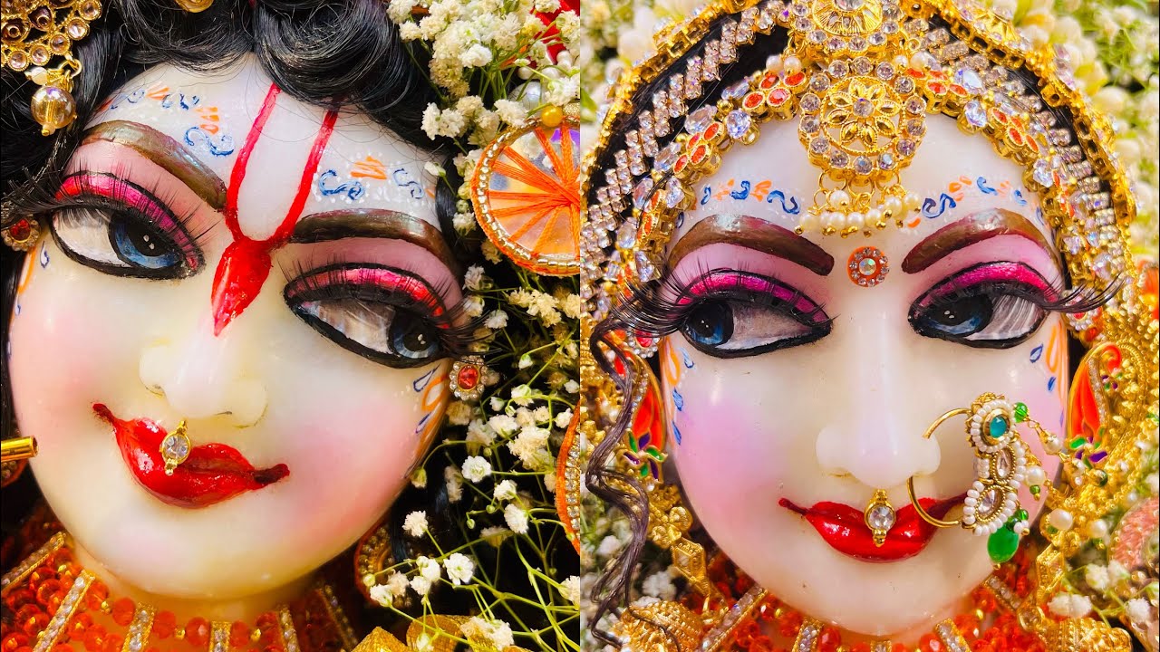 Special Darshan🧡#radhakrishna #shringar #beautiful #eyes #movement #bhakti #sanatandharma ✨🧿🌼🌿