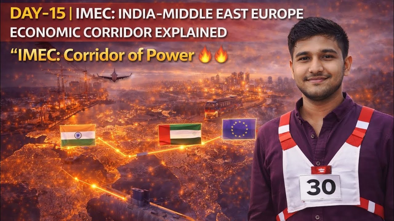 Day-15 | IMEC Explained | India&ndash;Middle East&ndash;Europe Corridor & the New Trade Route