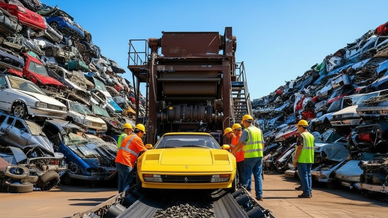 Inside a Monster Car Shredder: Eating a Vehicle in 30 Seconds! (Full Recycling Process)