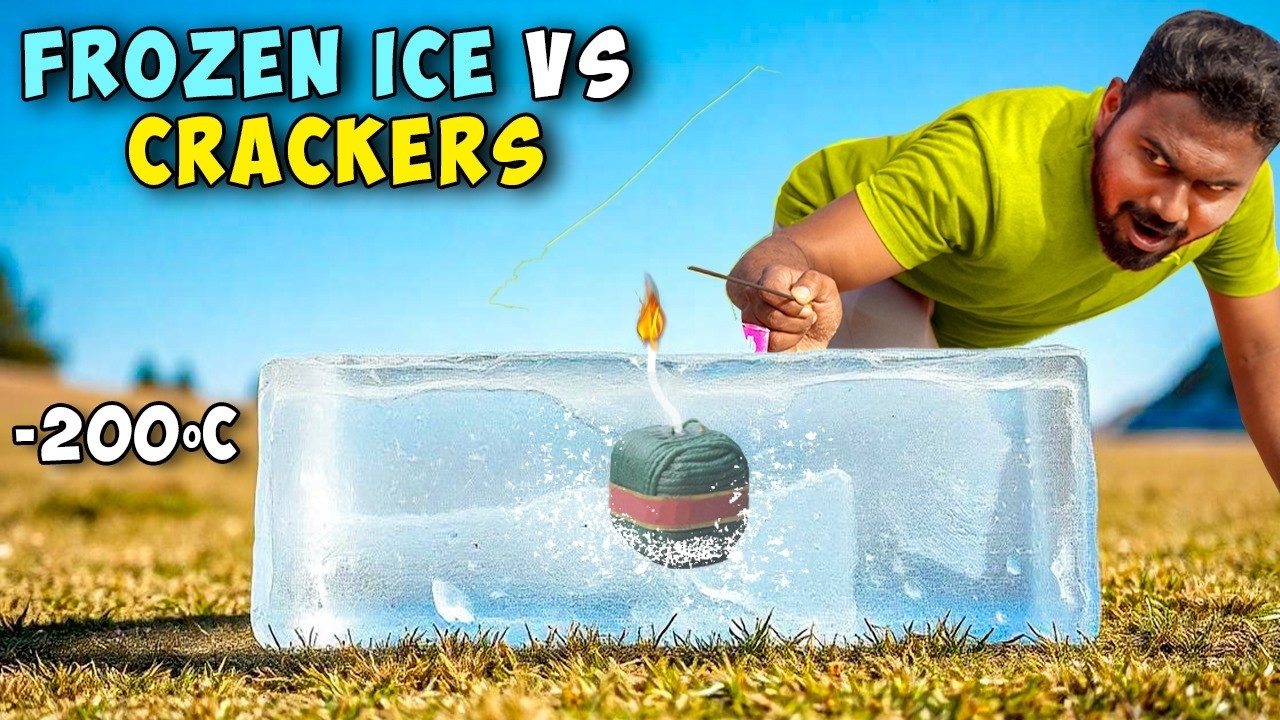 Experiment: Crackers Under Frozen Ice | Diwali Crackers 2024 | Mad Brothers