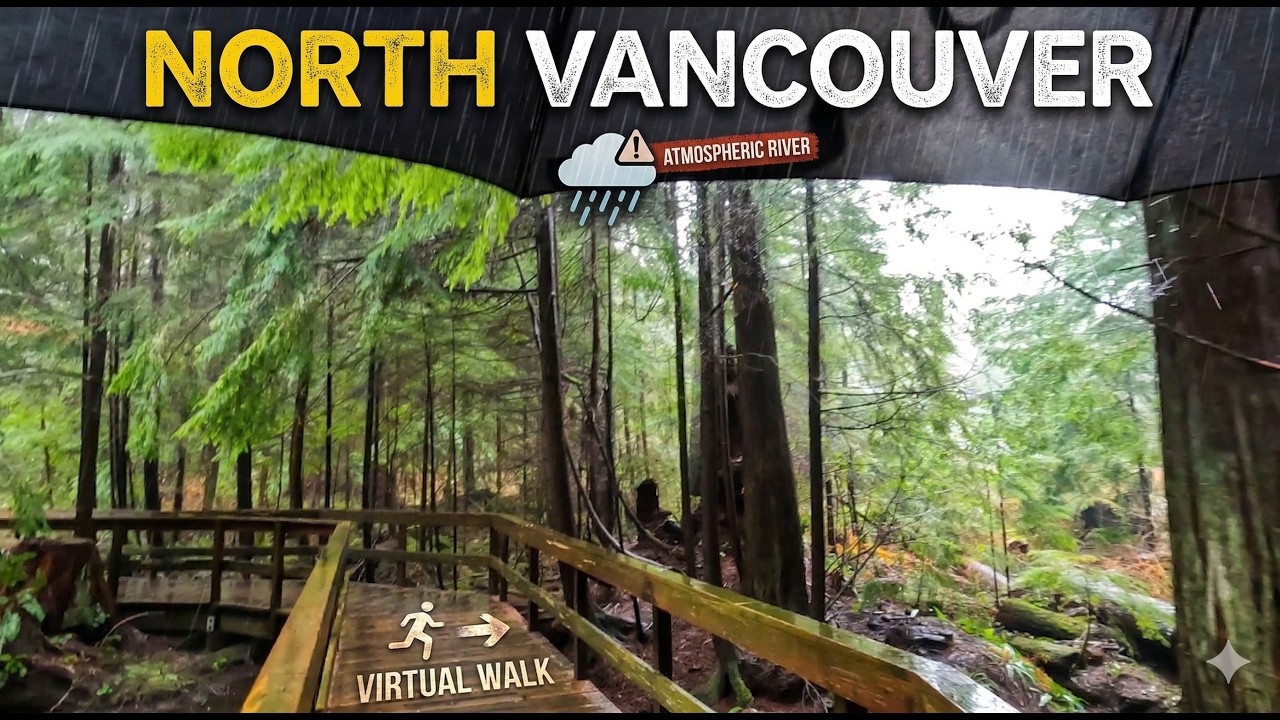 SURVIVING the Rain: 4K Virtual Walk in North Vancouver