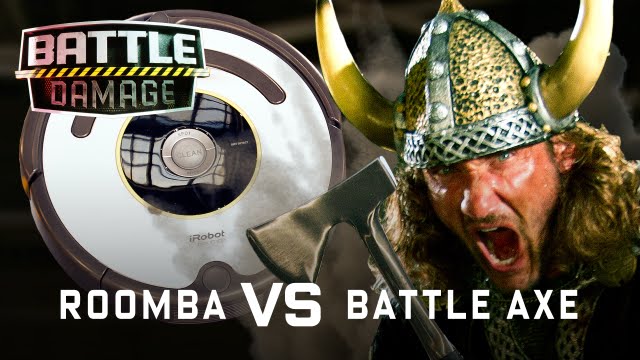 Roomba vs. Battle Axe - WIRED's Battle Damage