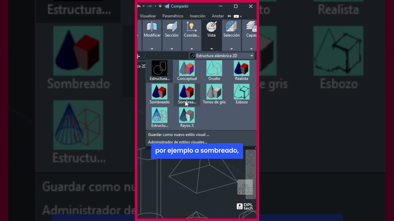 CAD 61 - Cómo cambiar los Estilos Visuales en AutoCAD 3D Español | CURSO BÁSICO AUTOCAD 61