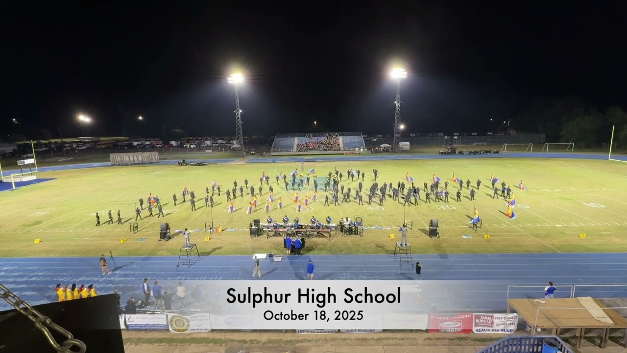 Sulphur High School Marching Band at the 2025 DeRidder Marching Band Festival