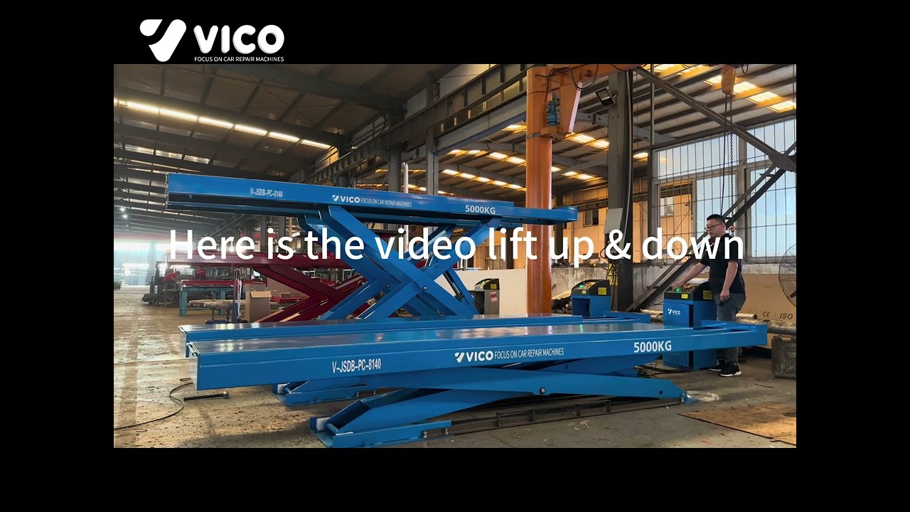 5T Scissor lift Ultra thin on-ground install for wheel alignment or car maintenance