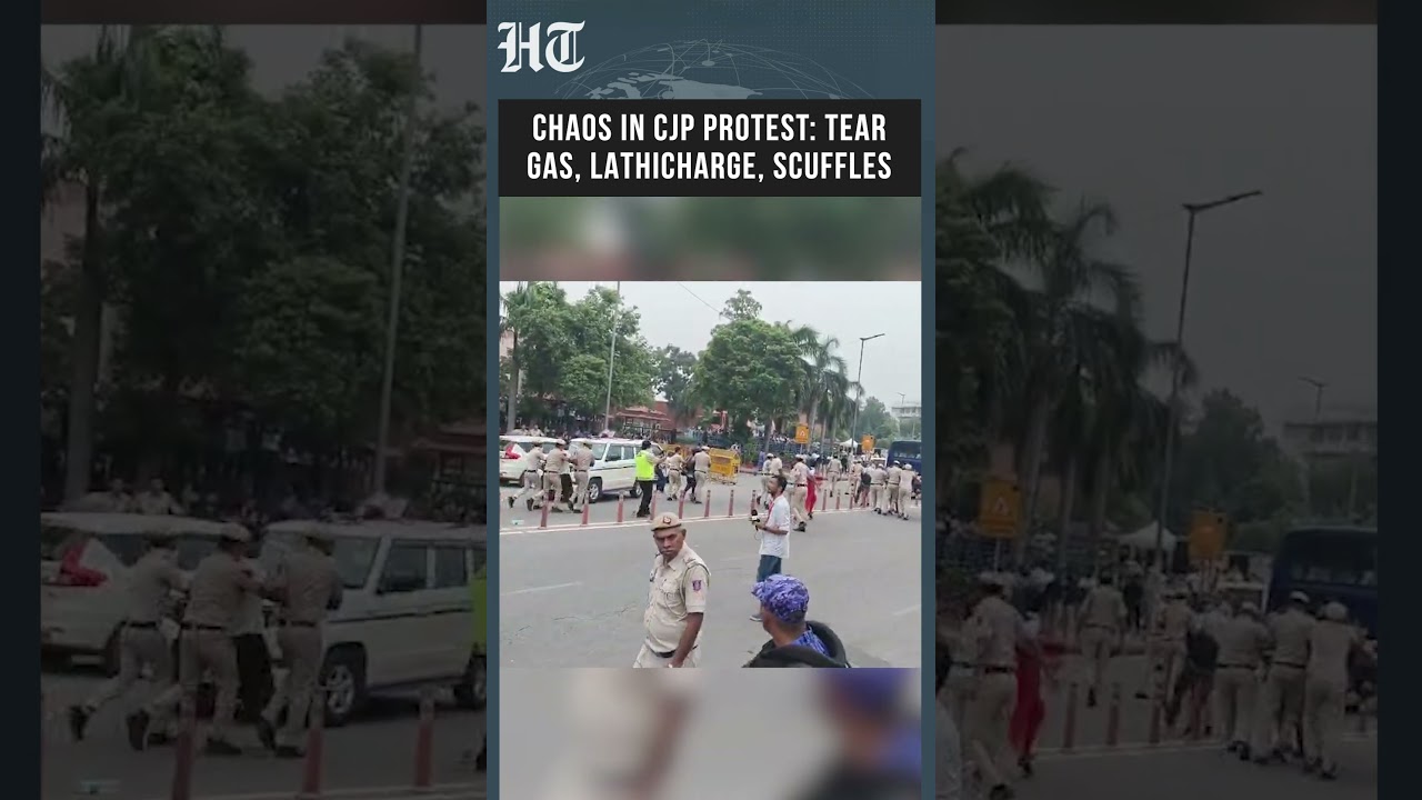 CJP Protest Turns Violent Amid Tear Gas, Scuffles and Police Action | #shorts