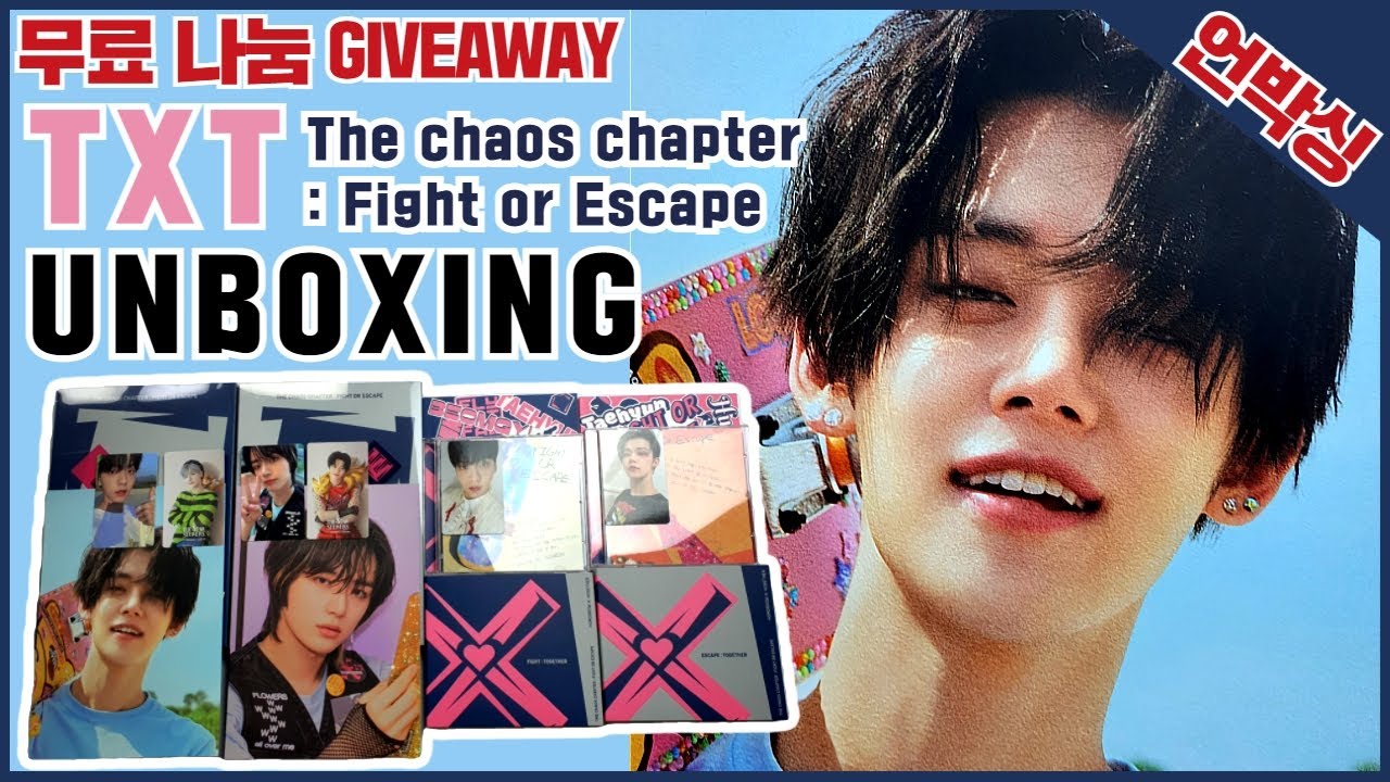 (ENG)[UNBOXING|GIVEAWAY] TXT [THE CHAOS CHAPTER : FIGHT OR ESCAPE] 투모로우바이투게더 혼돈의장 앨범 언박싱 무료나눔