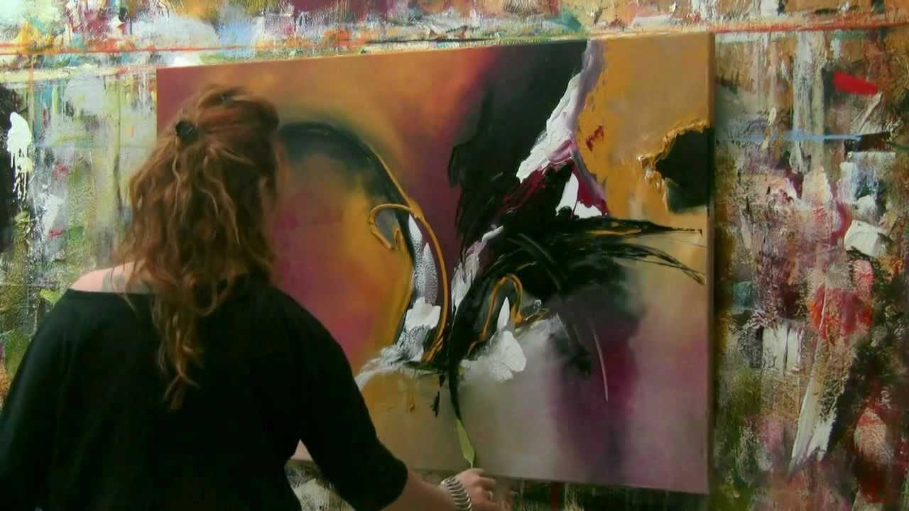 Abstract acrylic painting Demo - Abstrakte Malerei 