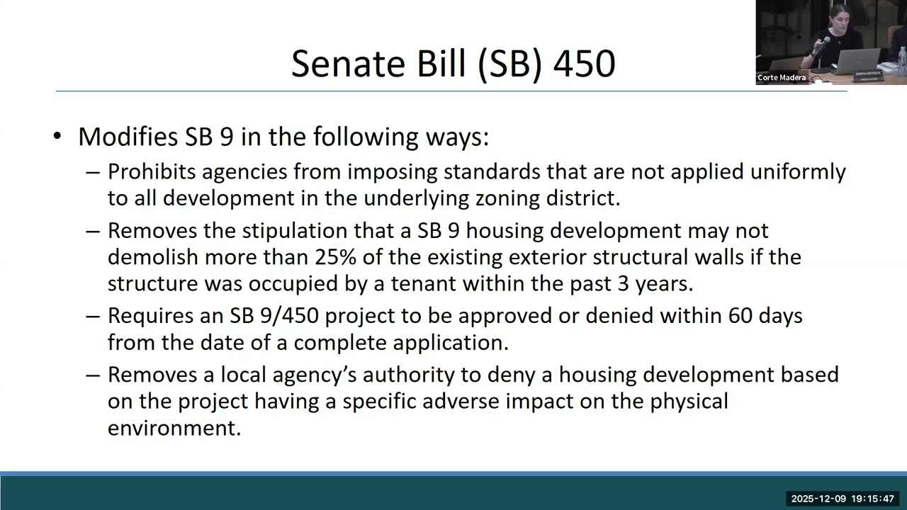 Corte Madera Planning Commission December 9, 2025