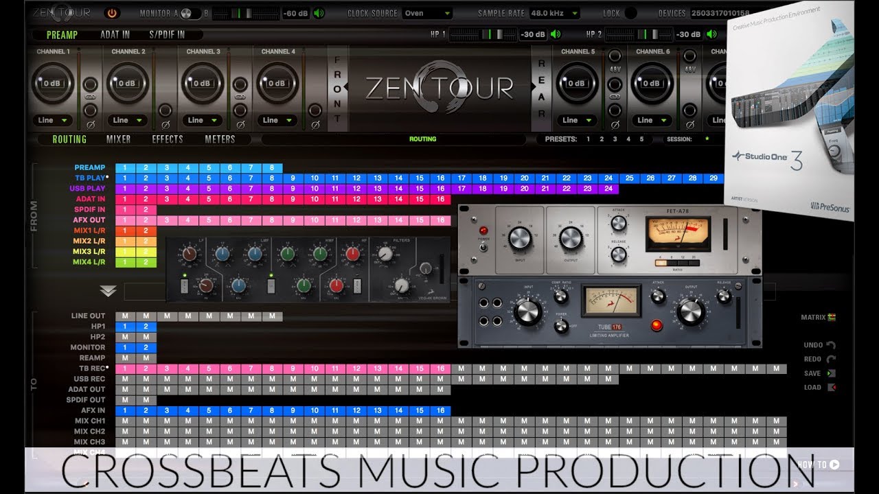 Antelope Audio Mixer | Routing AFX | Zentour, Orion 32, Studio | Studio One 3