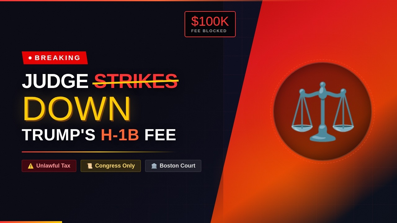Federal Judge STRIKES DOWN Trump's $100,000 H-1B Visa Fee #immigration #trump #h1bvisa #immigration