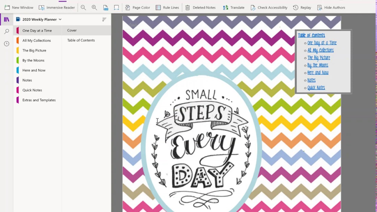 2020 OneNote Bullet Journal Template