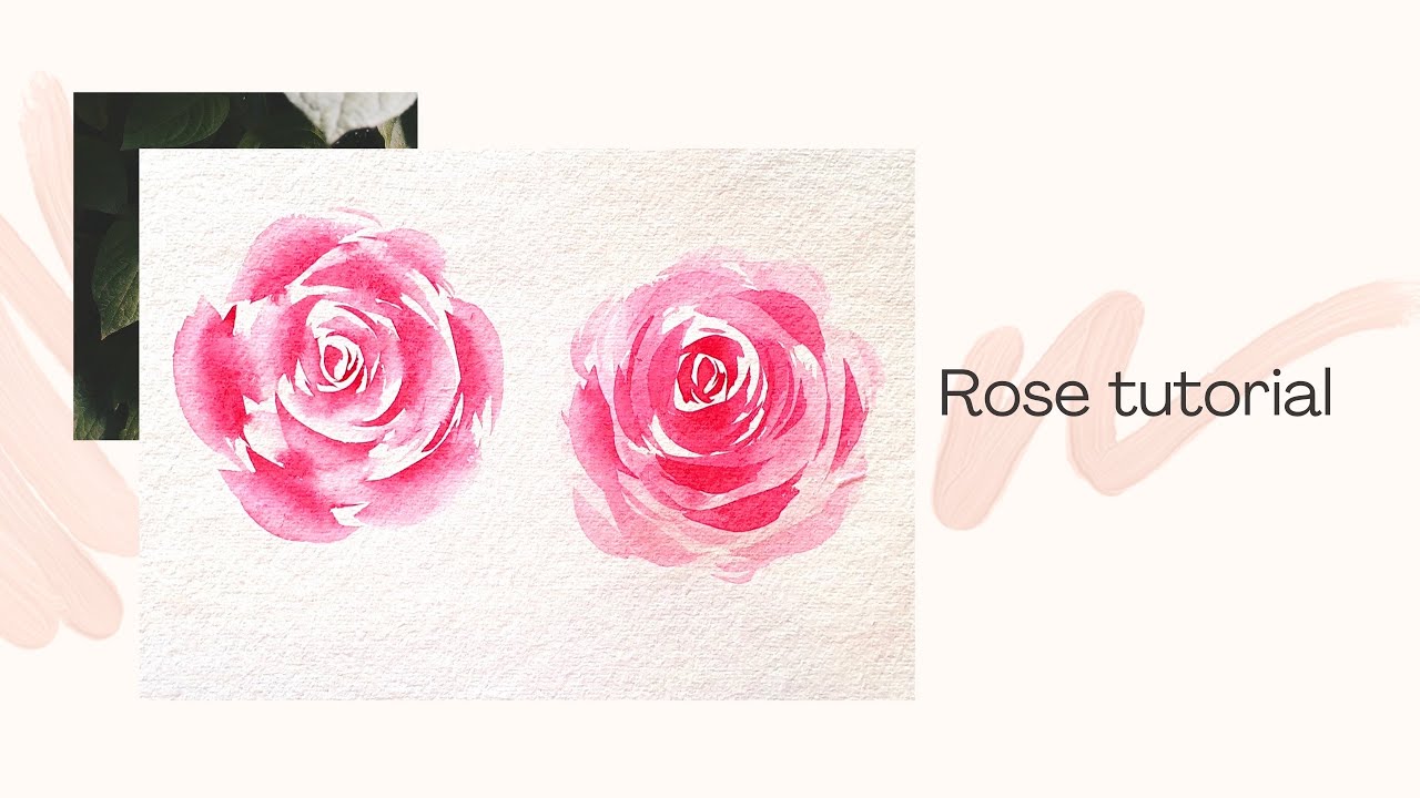 Watercolour Rose Tutorial: Brush marking technique.