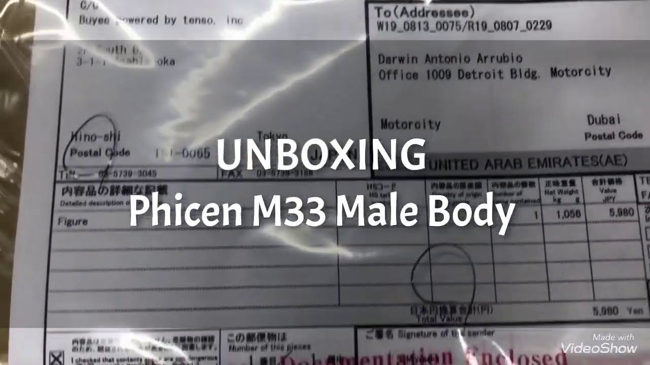 UNBOXING PHICEN M33 MALE SEAMLESS BODY