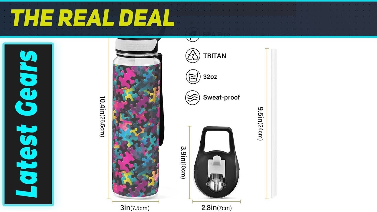 `Colorful Hydration! Tritan Puzzle Water Bottle - Amazing & Fun!