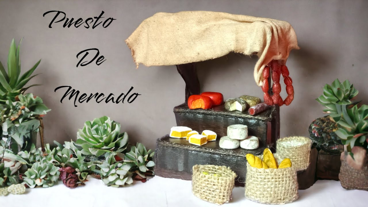 💕 HAZ este Puesto en Miniatura para el Belén 💕 Manualidades con cartón♻️
