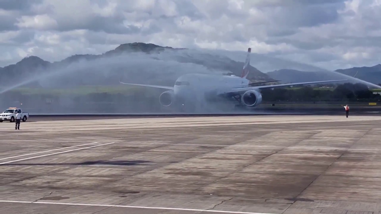 Air mauritius A350 900 Arrival in mauritius