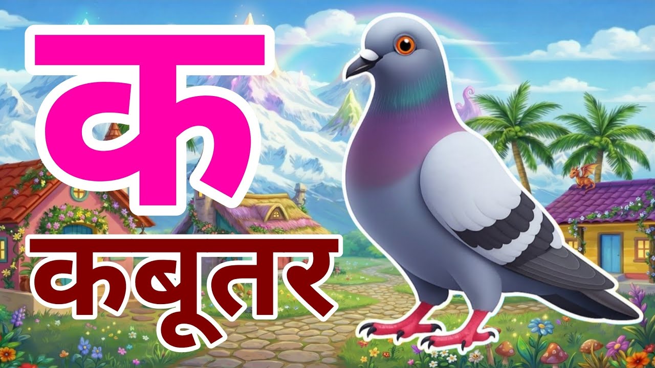 क से कबूतर, अ से अनार a se anaar k se kabutar | Hindi varnmala | ABCD क से कबूतर अ से अनार, for kids