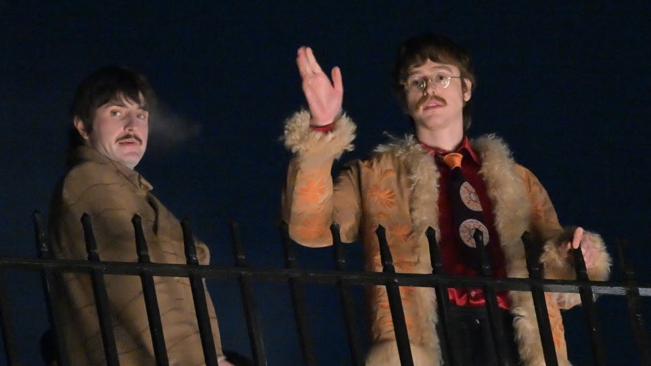 Paul Mescal and Harris Dickinson Filming The Beatles on a Roof